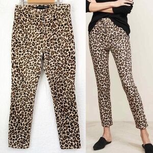 Veronica Beard Debbie Leopard Crop Ankle Jean Sz 27